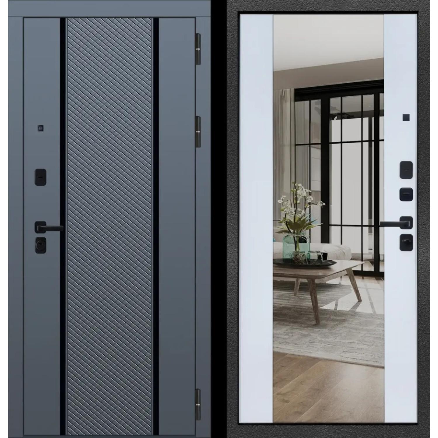 Дверь входная металлическая М102 (960*2050 L, Velluto Oscure AG 710, Velluto Bianco AG 700, Заказная)