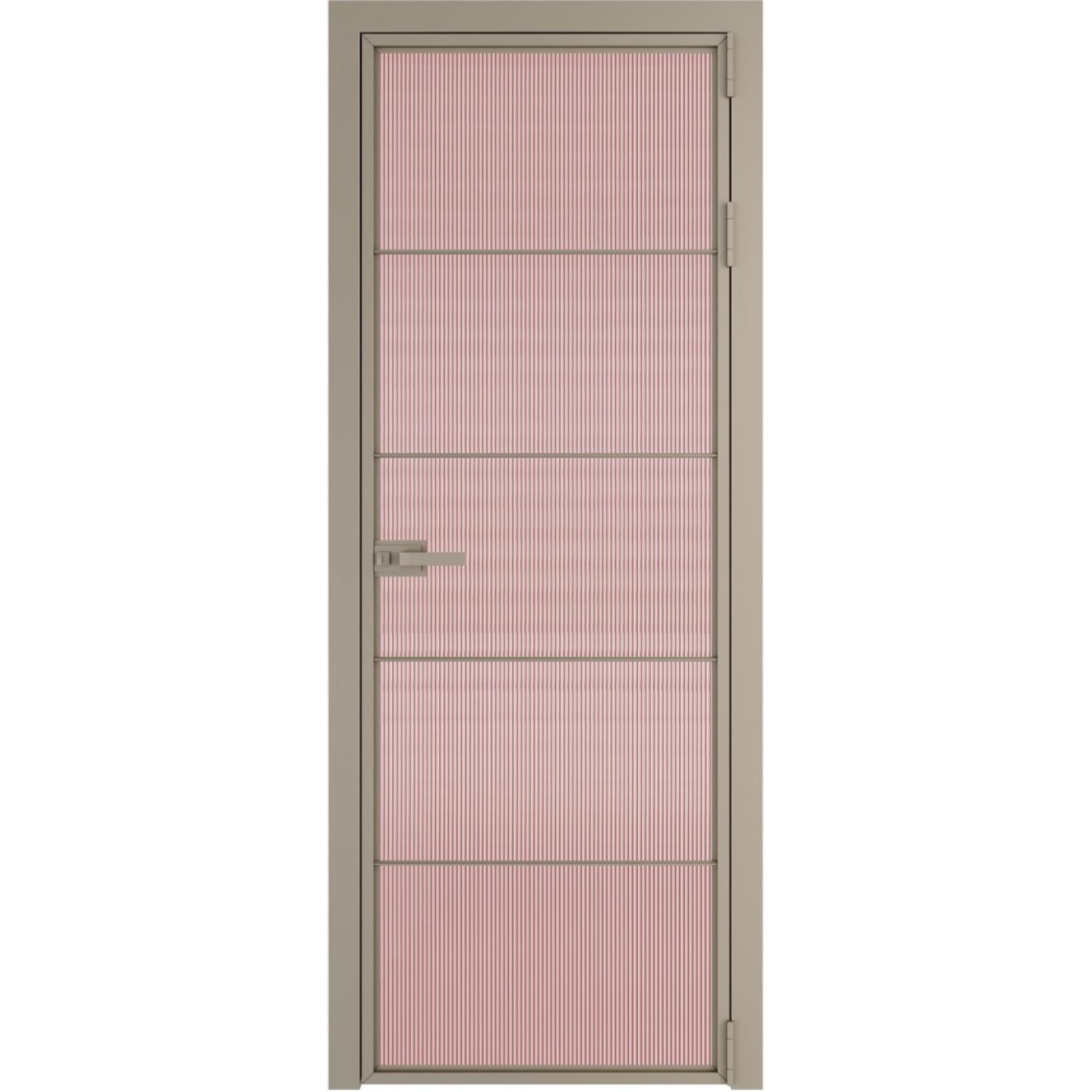 Дверь межкомнатная  алюминиевая  5 AX ProfilDoors (Никель, Мору розовое)