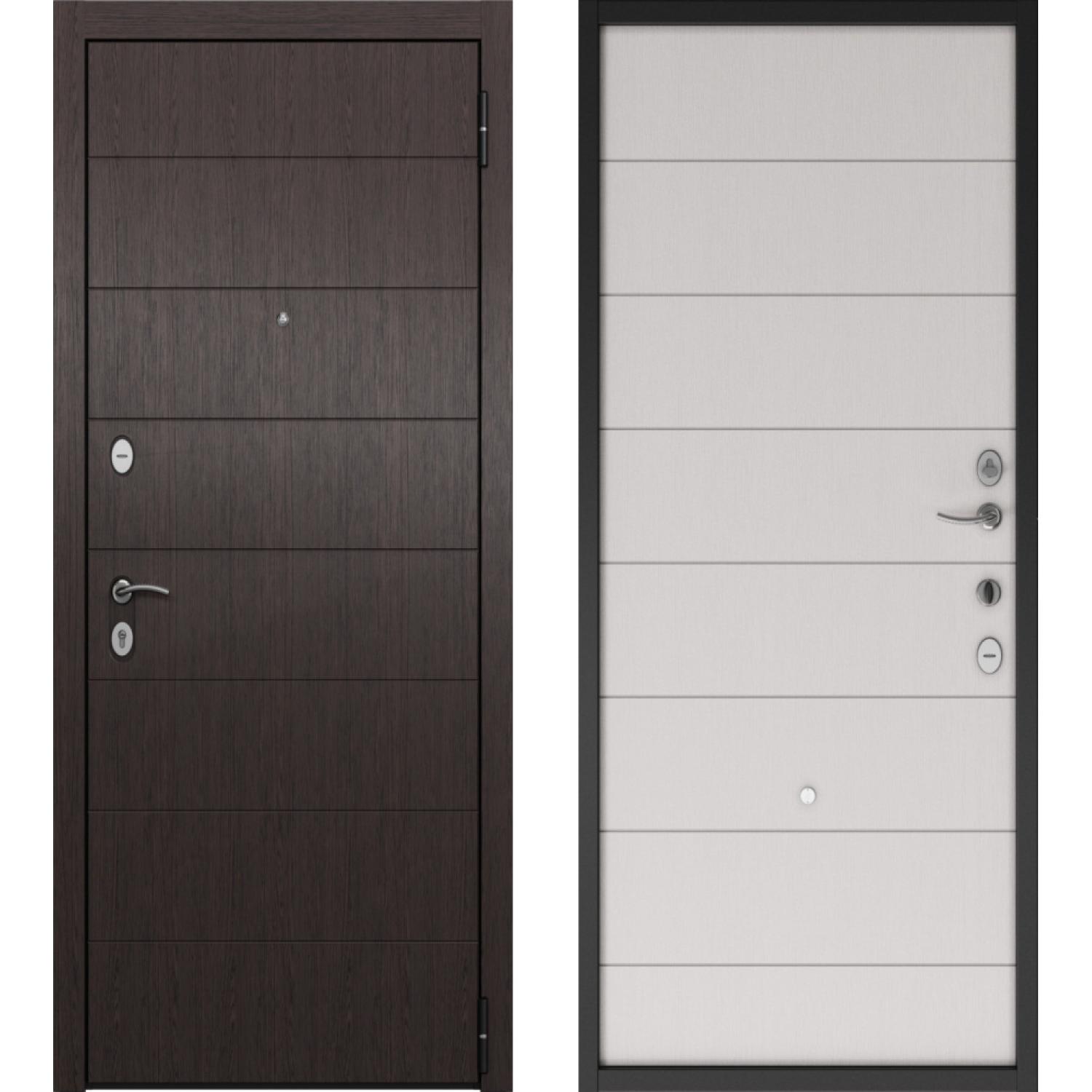 Входная дверь H2 HOME ECO PP (860*2050 R, Венге (экошпон) , Белый ларче (ПВХ), Складская)