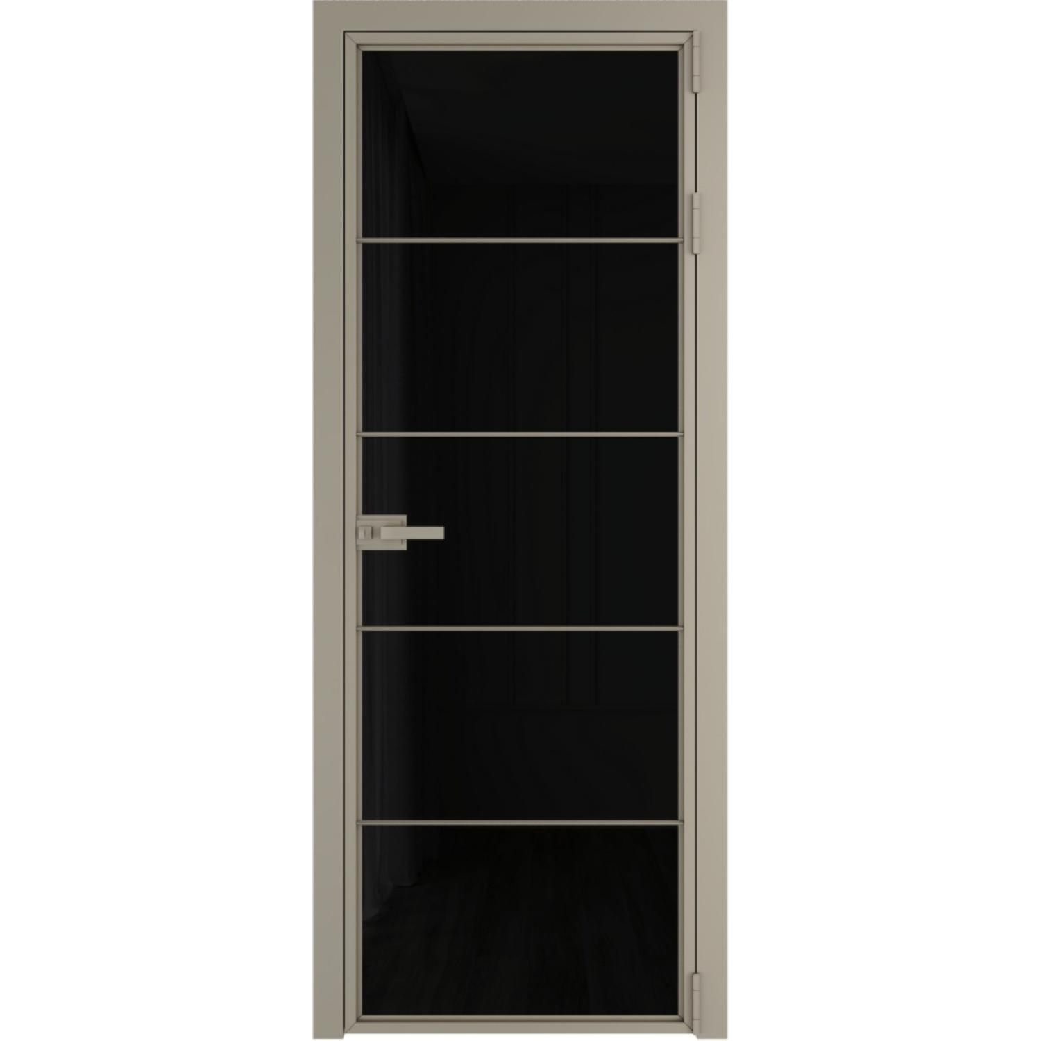 Дверь межкомнатная  алюминиевая  5 AX ProfilDoors (Никель, Триплекс черный)