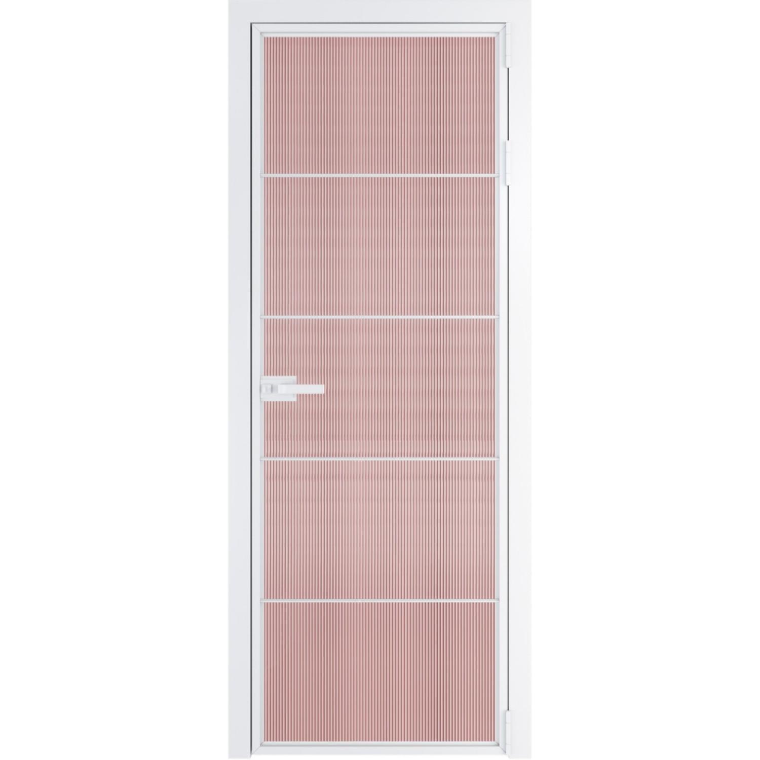 Дверь межкомнатная  алюминиевая  5 AX ProfilDoors (Вайт, Мору розовое)