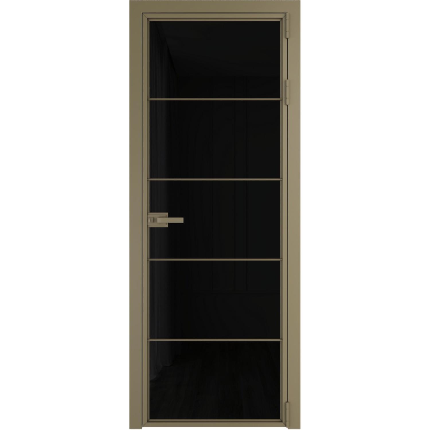Дверь межкомнатная  алюминиевая  5 AX ProfilDoors (Шампань, Триплекс черный)