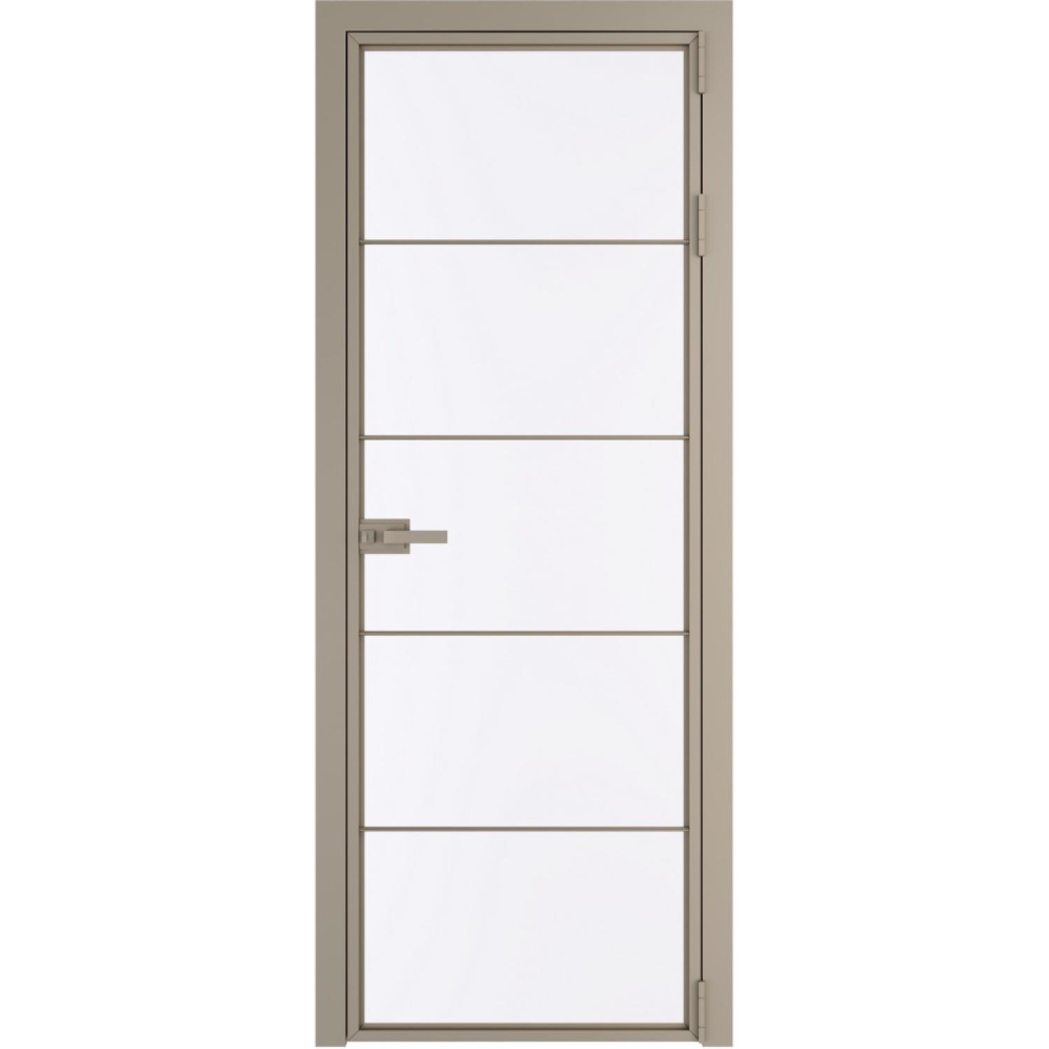 Дверь межкомнатная  алюминиевая  5 AX ProfilDoors (Никель, Монохром белый просветленный)